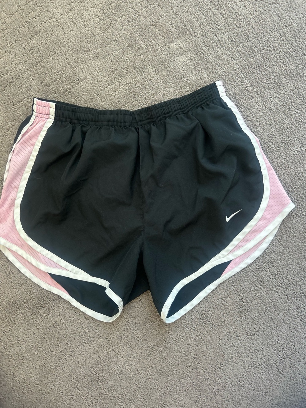 NIKE FITDRY Black with Pink Mesh Sides Running Shorts Women's Size S